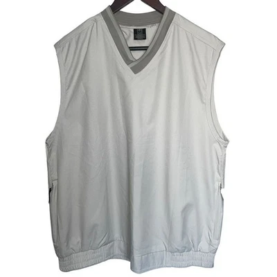 Nike Golf Beige Wind Vest Mens Size Large Nylon Blend Relaxed Fit Sporty Pullove - Image 1 of 4