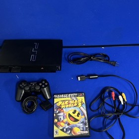 Sony Playstation 2 FAT PS2 Console & Lan Adapter Cables Controller & Game Tested