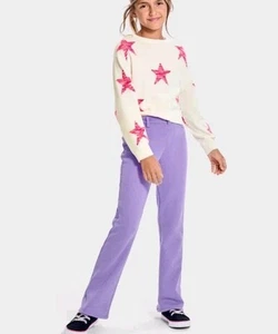 The Children's Place Girls Purple Flare Leggings Soft Knit Pants Cute - Picture 1 of 6