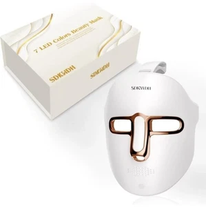 SDKWHD Rotlichttherapie Maske für Gesicht, LED Gesichtsmaske Lichttherapie, 7 Farben... - Bild 1 von 6