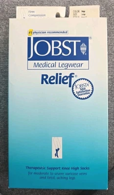 JOBST Relief 20-30mmHg*, Firm Compression Knee High Socks Large, Beige, New - Image 1 of 4