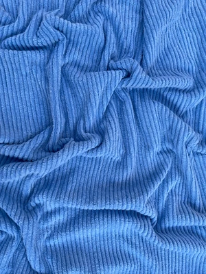 "Remanente de tela de chenilla de algodón azul claro - pieza de 2,5 yardas, 54"" de ancho" Foto 1 de 4