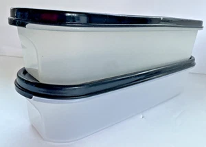 Lote De 2 Tupperware MODULAR MATES Super Ovalados 1 Sello NEGRO 8.5 Tazas 2 Litros - Imagen 1 de 4