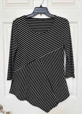 Túnica Travel Elements para mujer S negra/blanca manga 3/4 elástica asimétrica Foto 1 de 4