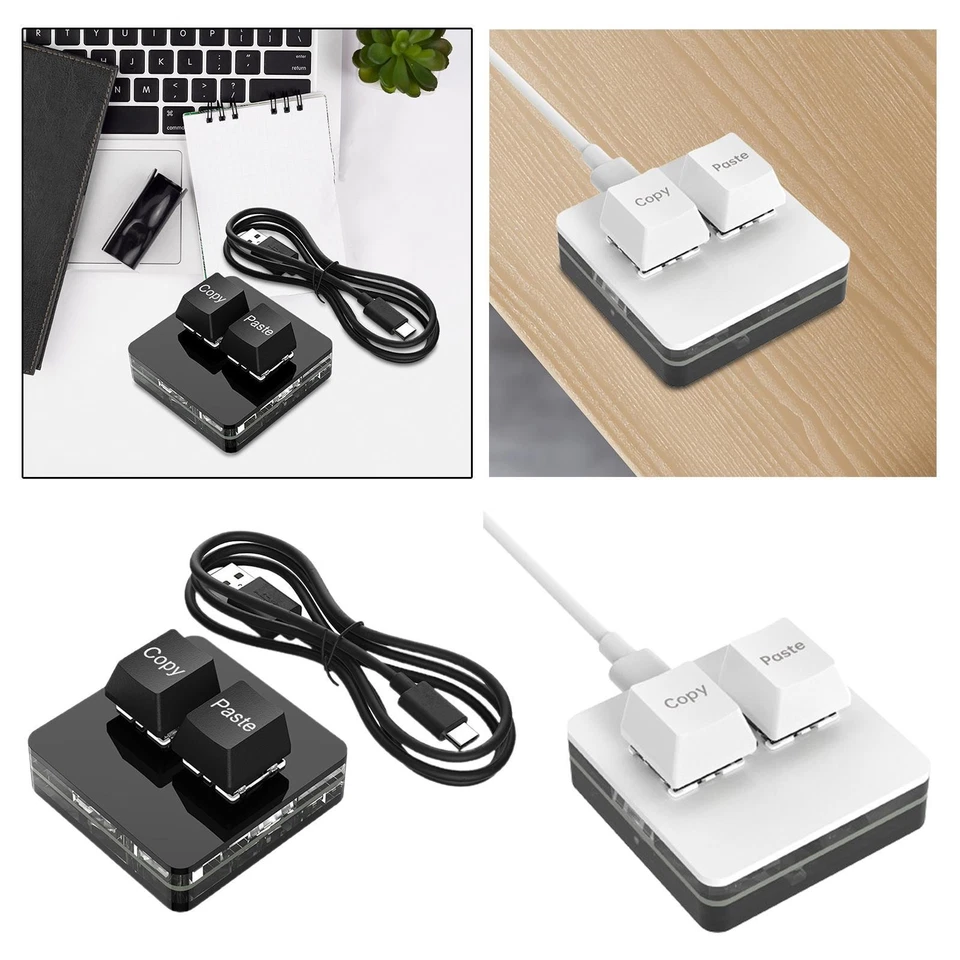 Copy and Paste 2 Key Keyboard Red Switches RGB 2 Key Gaming Keyboard for Audio - Image 1 of 1