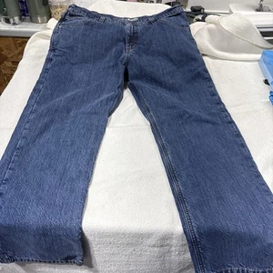 Carhartt Jeans Mens 35x30 Blue Flannel Lined Relaxed Fit Denim Workwear New - Picture 1 of 12