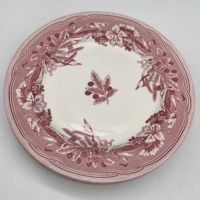 Set 6 SPODE Williams Sonoma FULHAM Salad Plates RED TRANSFERWARE Grapes Berries - Image 1 of 4