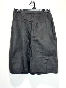 Vintage Frantik Australia Womens Leather Skirt 12 L Black Gothic Witchy Vampire - Bild 1 von 13
