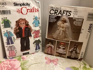 Set mit zwei Vintage Puppenkleidung Mustern für 13 - 18 Zoll Puppen - Bild 1 von 5