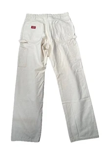 Men’s Vintage Made In America Dickies White Cream Painters Pants Size 32x32 - Picture 1 of 17