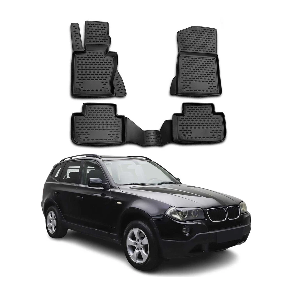 OMAC Floor Mats Liner for BMW X3 E83 2004-2010 Rubber TPE Black 4Pcs - Изображение 1 из 4