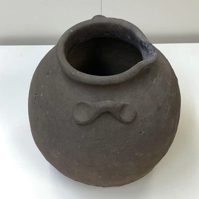 Pottery Vase 19Th Century Antique Japanese Edo Jar Flower Pot Shigaraki 5.5 inch - Image 1 of 4