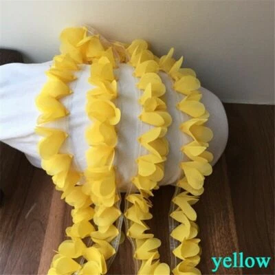 Guarnições de flores de chiffon tecido fantasia de renda artesanato faça você mesmo material feito à mão costura 1M - Imagem 1 de 4