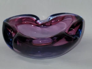 Schweres Murano Glas ""lila"" Schüssel Element Schale Aschenbecher Murano, Italien - Bild 1 von 4
