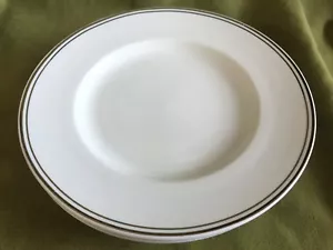 Set (4) PIATTI INSALATA Martha Stewart Macy's White "Platinum Band" 9-1/2" - Foto 1 di 3