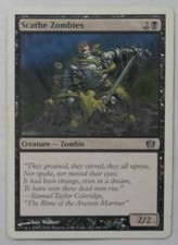 MAGIC THE GATHERING MTG 2003 8th EDITION BLACK SCATHE ZOMBIES CREATURE CARD