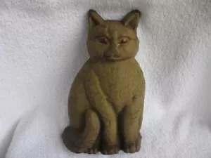Vintage Cast Iron Sitting Cat Doorstop/Bookend-Unmarked-Weighs 2 1/2LB. Nice! - Picture 1 of 6