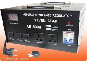 Seven Star AR5000 Watt Step Up-Down Voltage Converter Stabilizer 220v 110v 5000W - Afbeelding 1 van 8