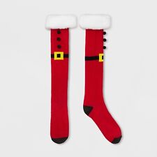 4 Pairs Wondershop Womens Christmas Santa Claus Knee High Socks 1 Size Fits Most