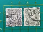Germany Stamp 1877, Sc A7, #34 & 35, 50pf gray & olive gray, used, OG Cv 3,500$