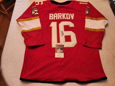 Футболка с автографом АЛЕКСАНДРА БАРКОВА PANTHERS на заказ сертификат подлинности JSA размер XL - Изображение 1 из 4