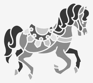 8"x9" Clear Plastic Stencil - Circus Horse (MH21) - Picture 1 of 2
