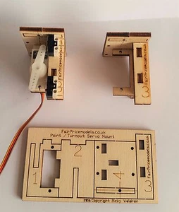 0 / 00 / 009 / N Gauge Servo Bracket Point turnout Control Laser Cut Kit Peco - Picture 1 of 8