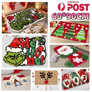Christmas Bathroom Rug Absorbent Bath Mat Carpet Non Slip Floor Mat Quick Drying - Picture 1 of 29