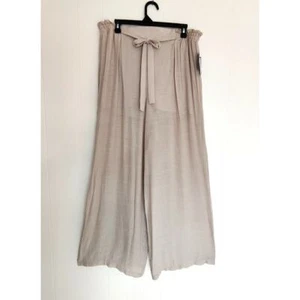 Tie Waist Wide Leg Pullon Sand Pants Palazzo Size XXL Lightweight Beach Vacation - Picture 1 of 11