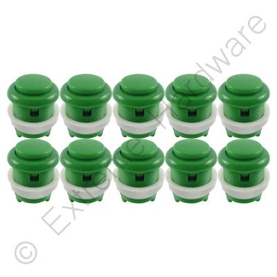 EXTREME HARDWARE 10 botones y microinterruptores arcade convexos redondos estilo hoja verde 28 mm - MAME