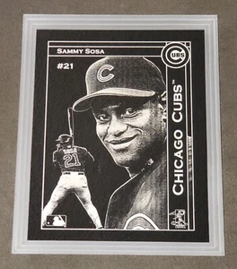 SAMMY SOSA LUCITE BASEBALL LASER CUT PLAQUE WALL ART 8x10 CHICAGO CUBS NEW - Picture 1 of 3