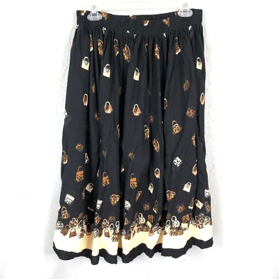 Falda Stonebridge vintage para mujer grande negra arrugada arte para usar midi boho Foto 1 de 4