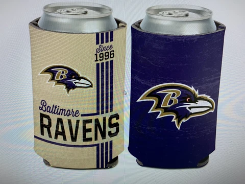Baltimore Ravens NFL Retro 2-Sided Design Can Cooler Koozie - New Cover