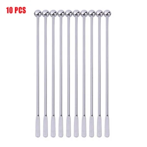 Swizzle Sticks Metal -Stainless Steel Mixing Cocktail Coffee Stirrer Wine Drink - Picture 1 of 11