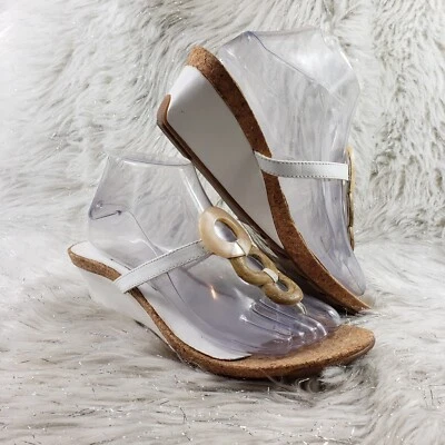 Sandalias KENNETH COLE REACTION de cuero blanco deslizables talla 8,5 M Foto 1 de 4