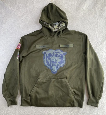 Chicago Bears Nike Hoodie Mens Large Salute To Service Military Army NFL Green Cover