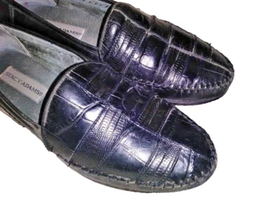 Zapatos Mocasines Stacy Adams Croc Reptile Cuero Negro Repujado 10.5 M Foto 1 de 4