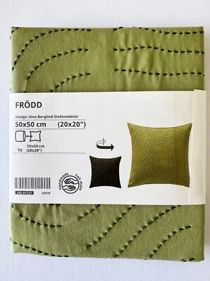 Ikea FRODD Pillow cushion cover, green/embroidery 20x20 " 105.817.91 - NEW - Image 1 of 2