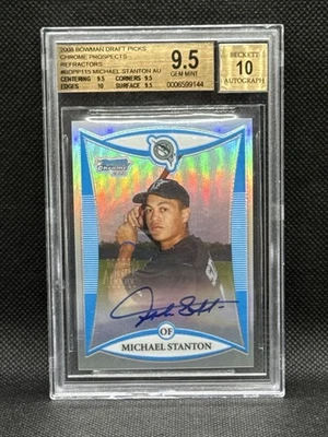 2008 Bowman Chrome Michael Stanton Auto Refractor BGS 9.5/10 RC  /500 Giancarlo - Image 1 of 2