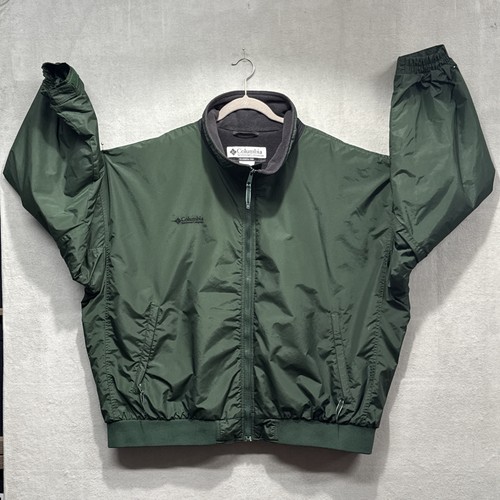 VETEMENTS Giubbotto Columbia vita uomo 3XL verde bosco foderato pile zip intera escursionismo