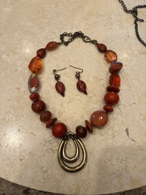 Набор ювелирных изделий женские осенние серьги и ожерелье Chico's - Изображение 1 из 4