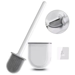 FLAT SILICONE TOILET BRUSH 87*39*367 MM WHITE/GREY - Picture 1 of 2