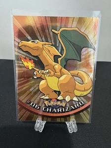 1999 Topps #06 Charizard Holo Foil TV Animation Series 1 Pokemon Black Logo NM - Picture 1 of 4