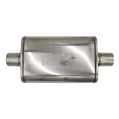 2.5" Inch Muffler 10x4x14 Oval 409 Polished Stainless Steel Centre/Centre - image 1 of 4