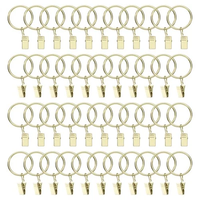 Paquete de 44 Anillos de Cortina con Clips, 1.3" ID Clip de Cortina Anillos Gancho (Dorado) Foto 1 de 4
