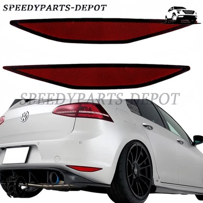 Dark Red Lens Rear Bumper Reflector Lenses Fits Volkswagen Golf 2017-2015 US Foto 1 de 4