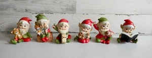 Vintage HOMCO ELVES Pixies Christmas Ceramic Figurines SET Of 6 W/One Box (L2) - Picture 1 of 14