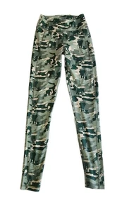 Elfenbeinfarbene Ella neu mit Etikett Elefanten-Tarnmuster grüne Leggings | Größe S hoch geschnittene Athleisure - Bild 1 von 8