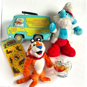 Saturday Morning Cartoons Gift Set Scooby Garfield Smurf Tony Plush - Picture 1 of 15