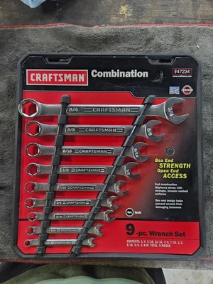 Juego de llaves combinadas Craftsman NOS SAE 6 puntos 9 piezas 9 47234 EE. UU. Foto 1 de 4